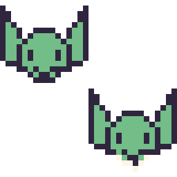 Pixel art Grogu mini et Yoda mini, grille 32 × 32