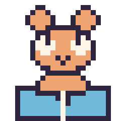 Pixel art Hamster avec un livre, grille 24 × 24