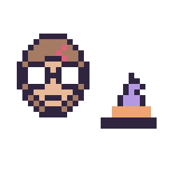 Pixel art Harry Potter mini et Chapeau de sorcière simple 10 × 10, grille 32 × 32