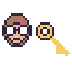 Pixel art Harry Potter mini et Clé simple 16 × 16, grille 32 × 32