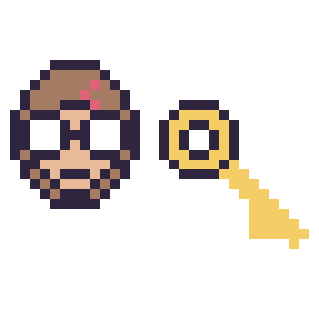 Modèle de pixel art Harry Potter mini et Clé simple 16 × 16 sur une grille de 32 par 32 cases