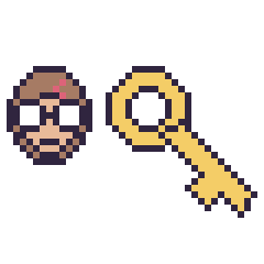 Pixel art Harry Potter mini et Clé, grille 40 × 40