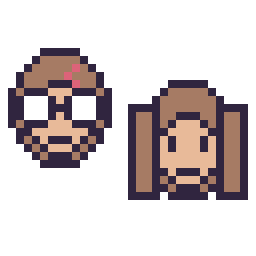 Pixel art Harry Potter mini et Hermione mini, grille 32 × 32