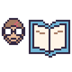 Pixel art Harry Potter mini et Livre, grille 40 × 40