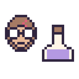 Pixel art Harry Potter mini et Potion simple 16 × 16, grille 32 × 32