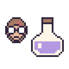 Pixel art Harry Potter mini et Potion, grille 40 × 40