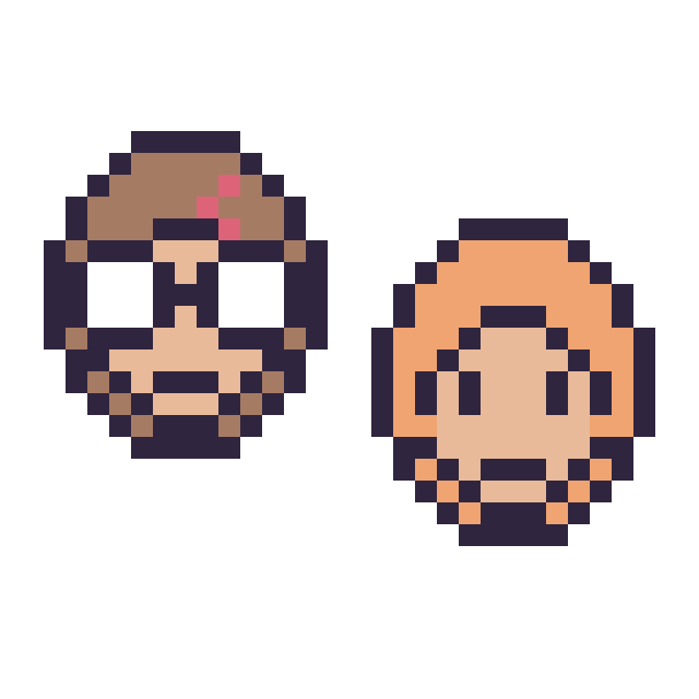 Modèle de pixel art Harry Potter mini et Ron Weasley mini sur une grille de 32 par 32 cases