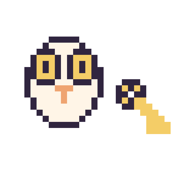 Modèle de pixel art Hedwige mini et Clé simple 10 × 10 sur une grille de 32 par 32 cases