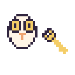 Pixel art Hedwige mini et Clé simple 12 × 12, grille 32 × 32