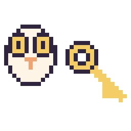 Pixel art Hedwige mini et Clé simple 16 × 16, grille 32 × 32