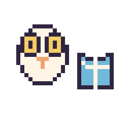 Pixel art Hedwige mini et Livre simple 10 × 10, grille 32 × 32