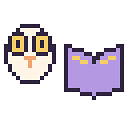 Pixel art Hedwige mini et Livre enchante Minecraft 16 × 16, grille 32 × 32