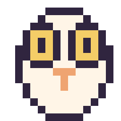 Pixel art Hedwige mini 16 × 16, grille 16 × 16