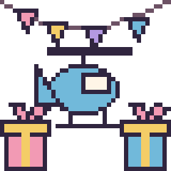 Pixel art Hélicoptère pour un anniversaire, grille 40 × 40