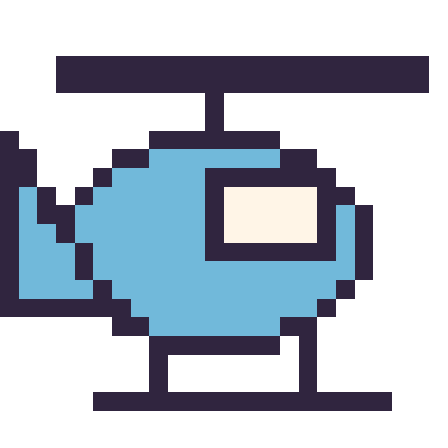 Modèle de pixel art Hélicoptère sur une grille de 24 par 24 cases