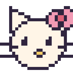 Pixel art Hello Kitty, grille 24 × 24