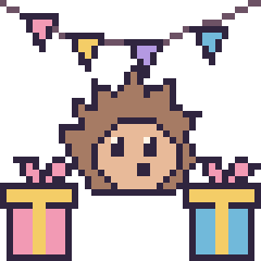 Pixel art Hérisson pour un anniversaire, grille 40 × 40