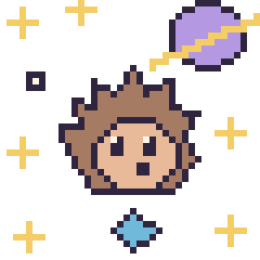 Pixel art Hérisson dans l’espace, grille 40 × 40