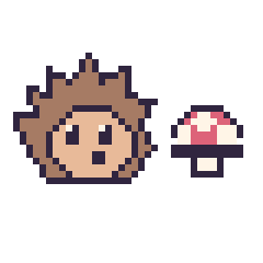 Pixel art Hérisson et Champignon simple 12 × 12, grille 40 × 40