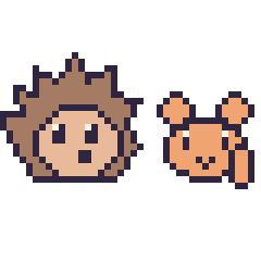 Pixel art Hérisson et Écureuil en portrait, grille 40 × 40