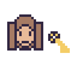 Pixel art Hermione mini et Clé simple 10 × 10, grille 32 × 32