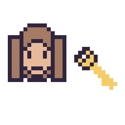 Pixel art Hermione mini et Clé simple 12 × 12, grille 32 × 32