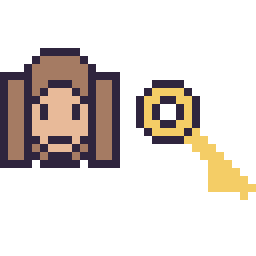 Pixel art Hermione mini et Clé simple 16 × 16, grille 32 × 32