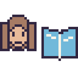 Pixel art Hermione mini et Livre simple 16 × 16, grille 32 × 32