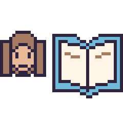 Pixel art Hermione mini et Livre, grille 40 × 40