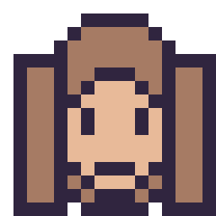 Pixel art Hermione mini 16 × 16, grille 16 × 16