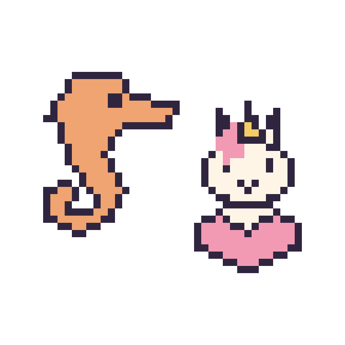 Modèle de pixel art Hippocampe et Licorne avec un cœur sur une grille de 48 par 48 cases