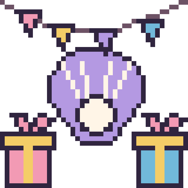 Modèle de pixel art Huître pour un anniversaire sur une grille de 40 par 40 cases
