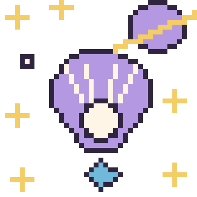 Modèle de pixel art Huître dans l’espace sur une grille de 40 par 40 cases