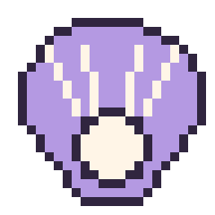 Pixel art Huître, grille 24 × 24