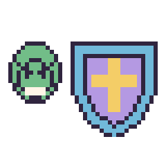 Pixel art Hulk mini et Bouclier, grille 40 × 40