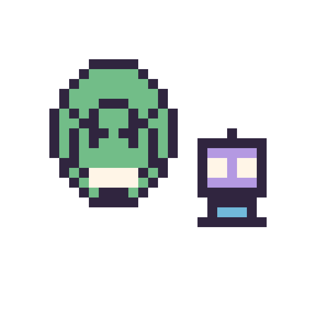 Modèle de pixel art Hulk mini et Robot simple 10 × 10 sur une grille de 32 par 32 cases