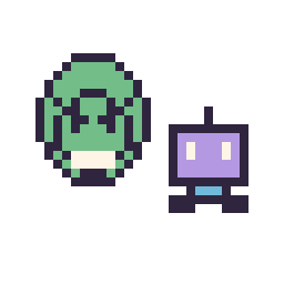 Pixel art Hulk mini et Robot simple 12 × 12, grille 32 × 32