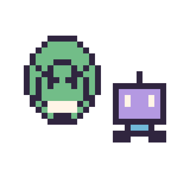 Modèle de pixel art Hulk mini et Robot simple 12 × 12 sur une grille de 32 par 32 cases