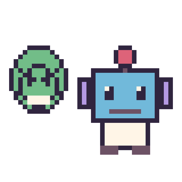 Modèle de pixel art Hulk mini et Robot sur une grille de 40 par 40 cases