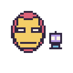 Pixel art Iron Man et Robot simple 10 × 10, grille 40 × 40