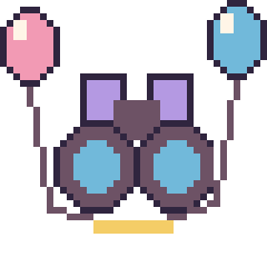 Pixel art Jumelles avec des ballons, grille 40 × 40