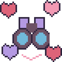 Pixel art Jumelles avec des cœurs, grille 40 × 40