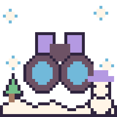 Pixel art Jumelles en hiver, grille 40 × 40