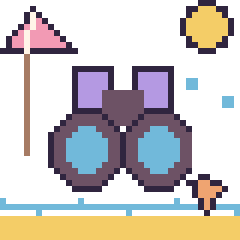 Pixel art Jumelles à la plage, grille 40 × 40