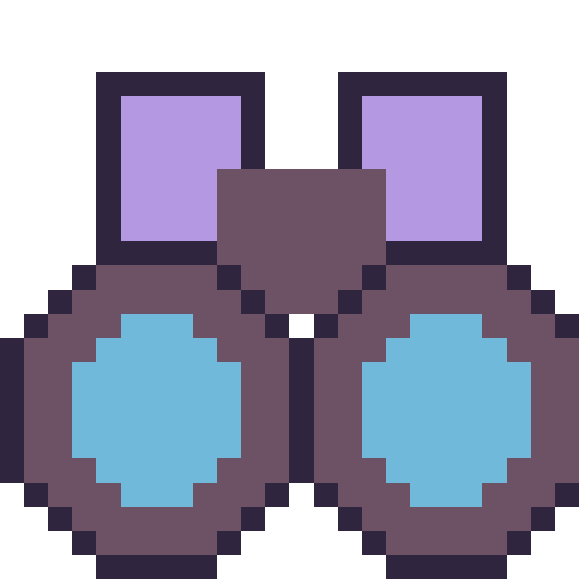 Modèle de pixel art Jumelles sur une grille de 24 par 24 cases