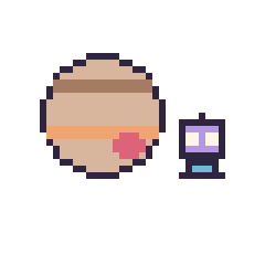 Pixel art Jupiter et Robot simple 10 × 10, grille 40 × 40