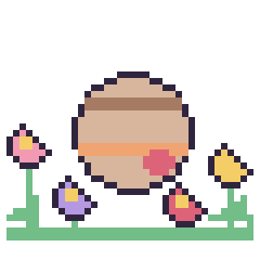 Pixel art Jupiter dans le jardin, grille 40 × 40
