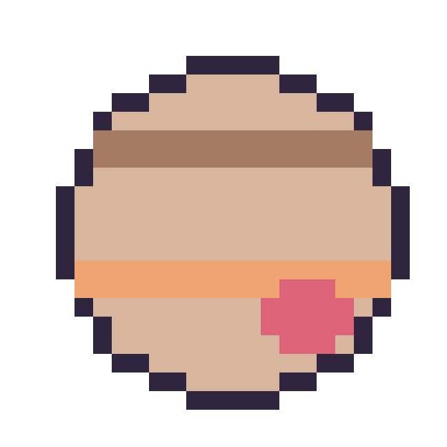Modèle de pixel art Jupiter sur une grille de 24 par 24 cases