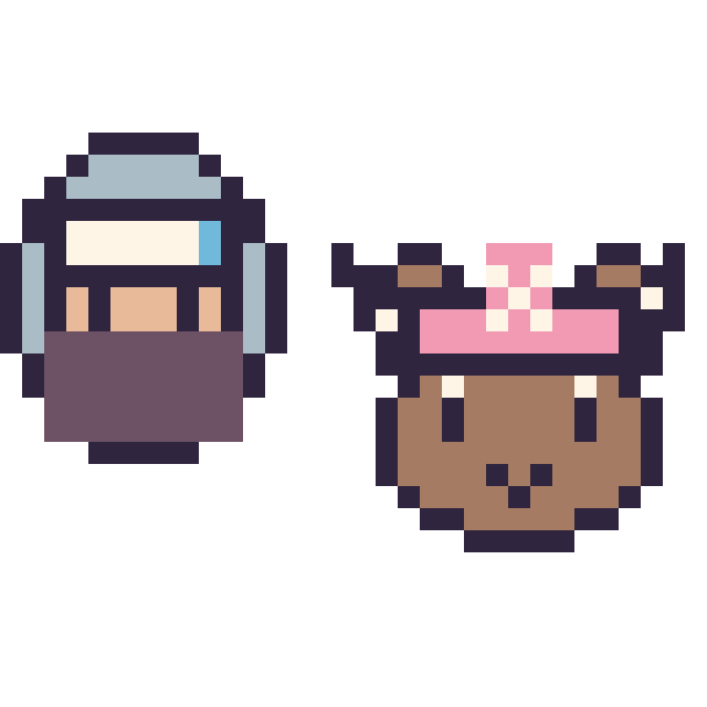 Modèle de pixel art Kakashi mini et Chopper mini sur une grille de 32 par 32 cases