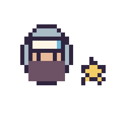 Pixel art Kakashi mini et Étoile mini, grille 32 × 32
